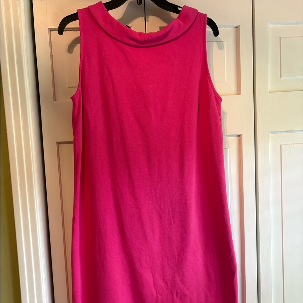 Talbots Bright Hot Pink Sleeveless Shift Dress